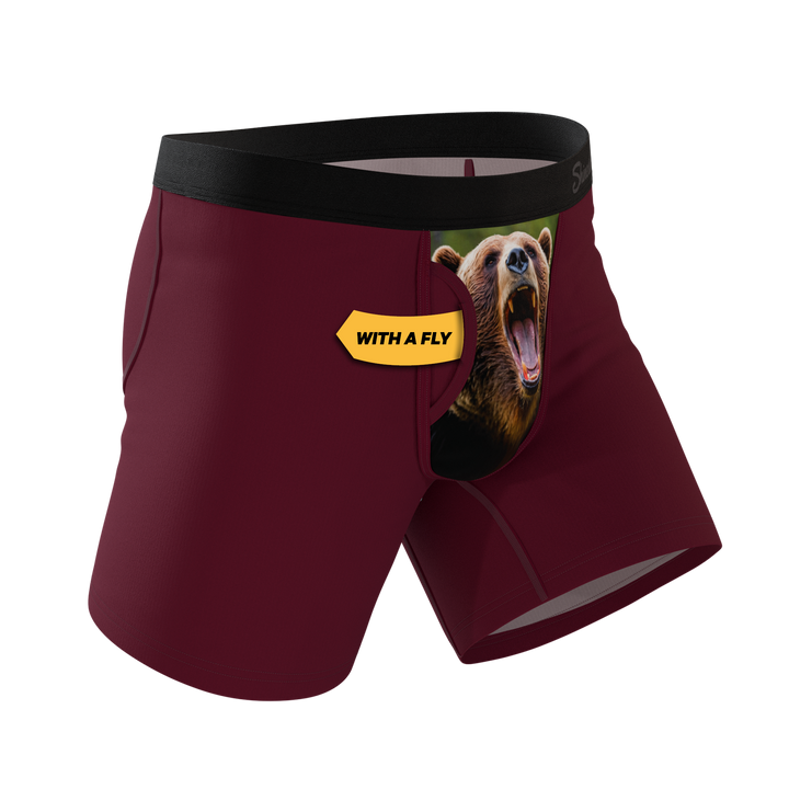 Shinesty "The Scare Bear" Grizzly Bear Ball Hammock® Pouch Underwear with Fly