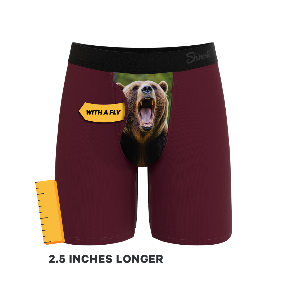 Shinesty "The Scare Bear" Grizzly Bear Long Leg Ball Hammock® Pouch Underwear with Fly
