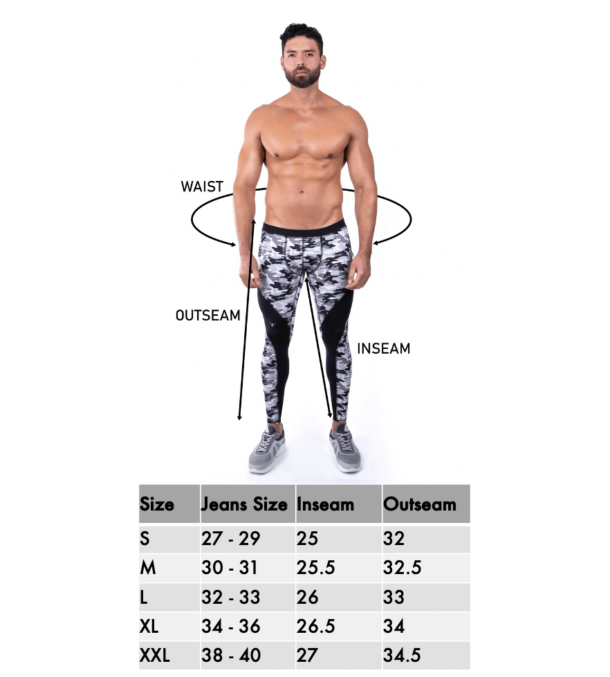 Matador Meggings "Reverse Gray Camo" Men’s Compression Tights – Urban Camouflage Performance Leggings for Gym, Running & Streetwear