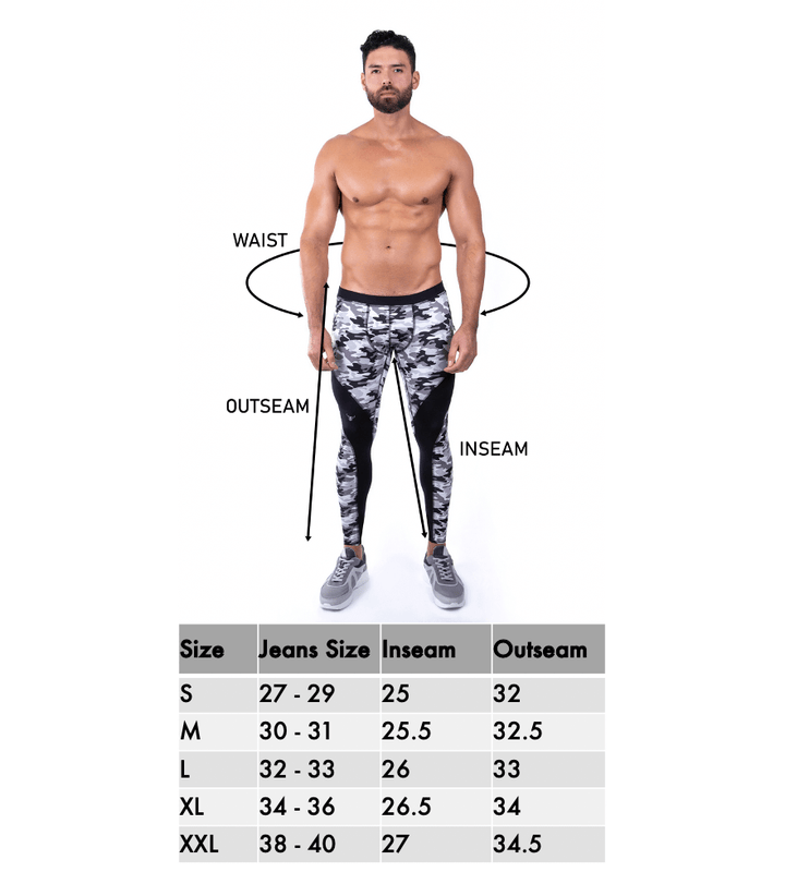 Matador Meggings "Reverse Gray Camo" Men’s Compression Tights – Urban Camouflage Performance Leggings for Gym, Running & Streetwear
