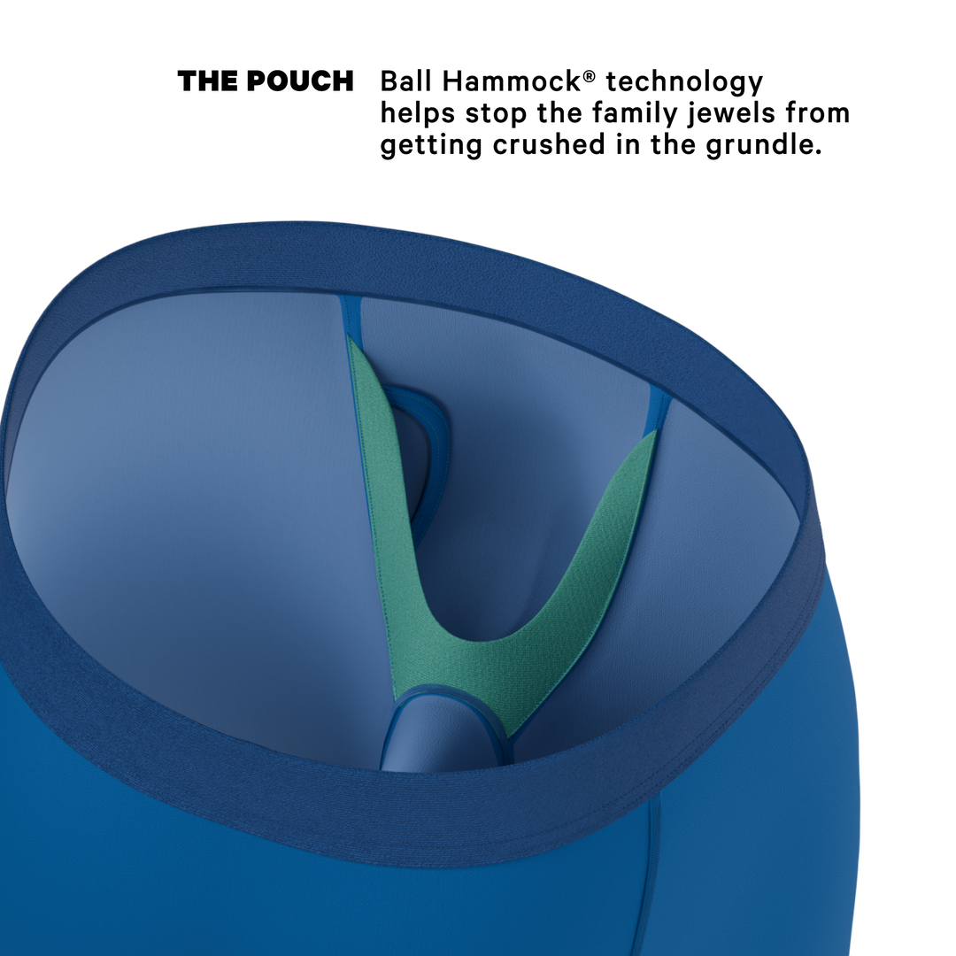 The Skydiver | Ocean Blue Long Leg Ball Hammock® Pouch Underwear With Fly