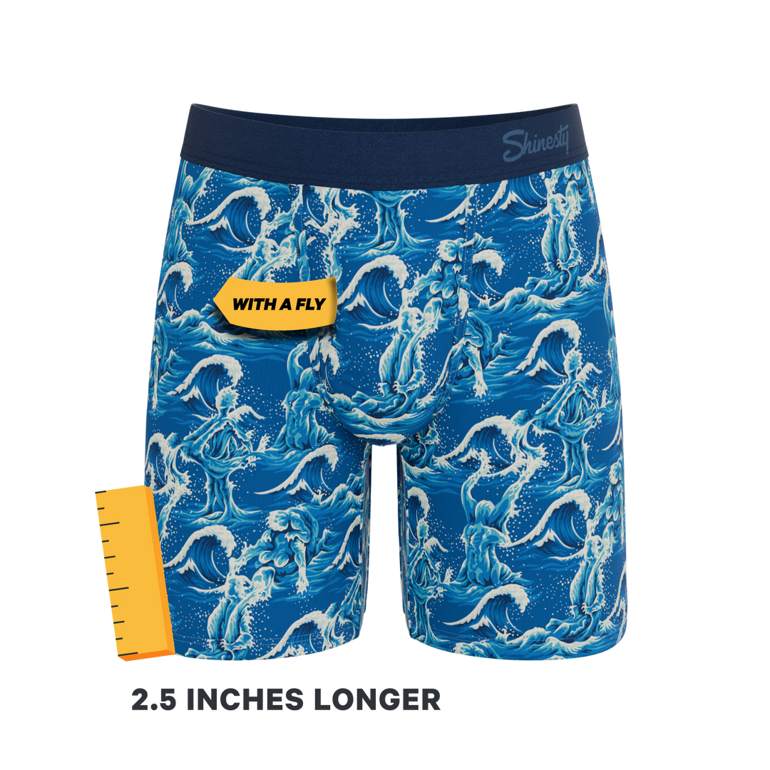 Shinesty The Slippery When Wet naughty wave Ball Hammock long leg underwear with fly – wave long leg boxer