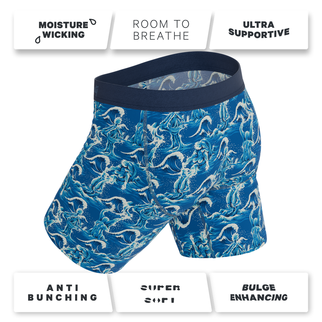 Shinesty The Slippery When Wet naughty wave Ball Hammock long leg underwear with fly – wave long leg boxer