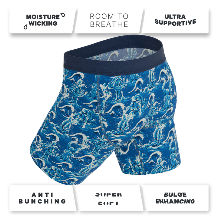 Shinesty The Slippery When Wet naughty wave Ball Hammock long leg underwear with fly – wave long leg boxer