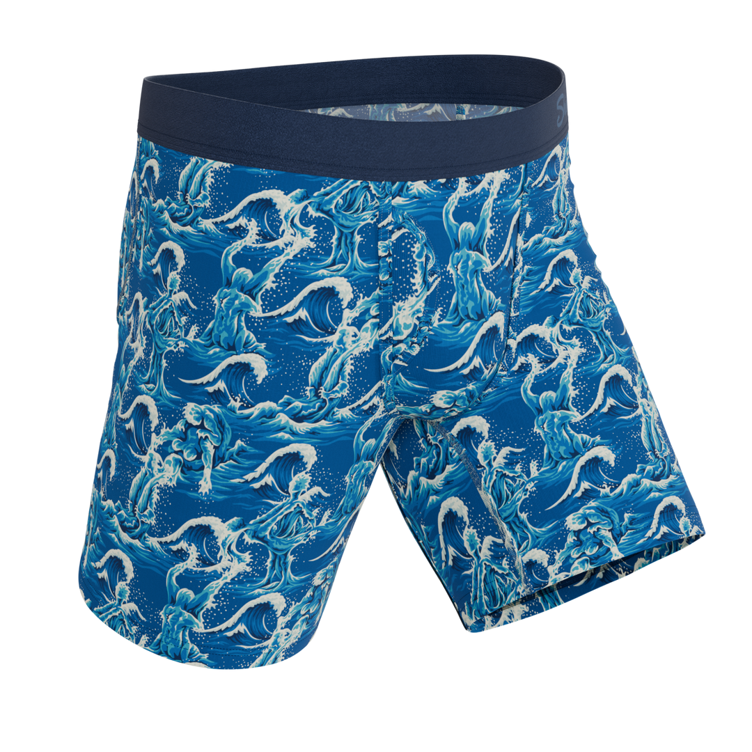 Shinesty The Slippery When Wet naughty wave Ball Hammock long leg underwear with fly – wave long leg boxer