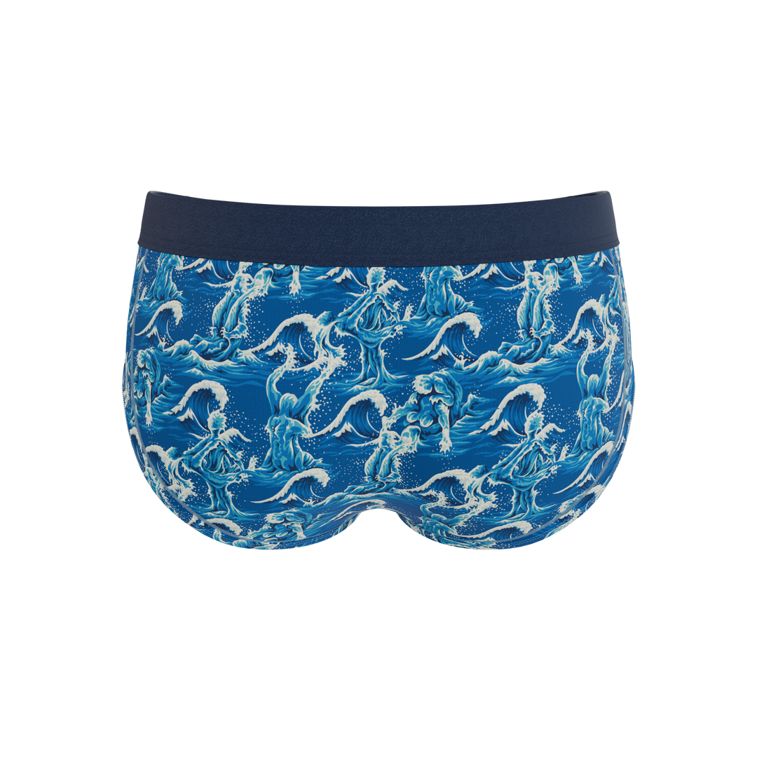 Shinesty The Slippery When Wet naughty wave Ball Hammock pouch underwear briefs – men's wave print brief