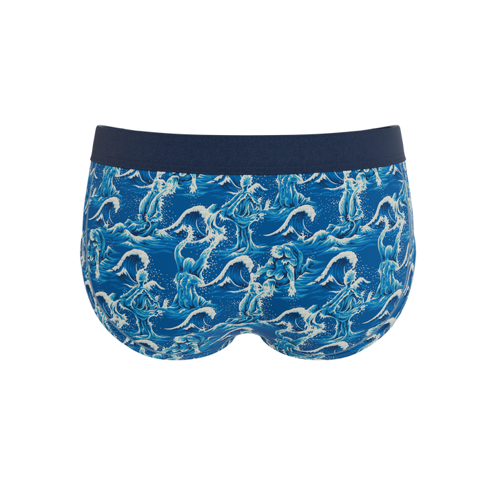 Shinesty The Slippery When Wet naughty wave Ball Hammock pouch underwear briefs – men's wave print brief
