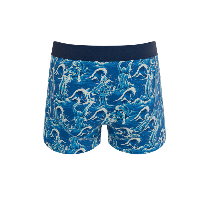Shinesty The Slippery When Wet naughty wave Ball Hammock pouch trunks – men's wave print trunk underwear