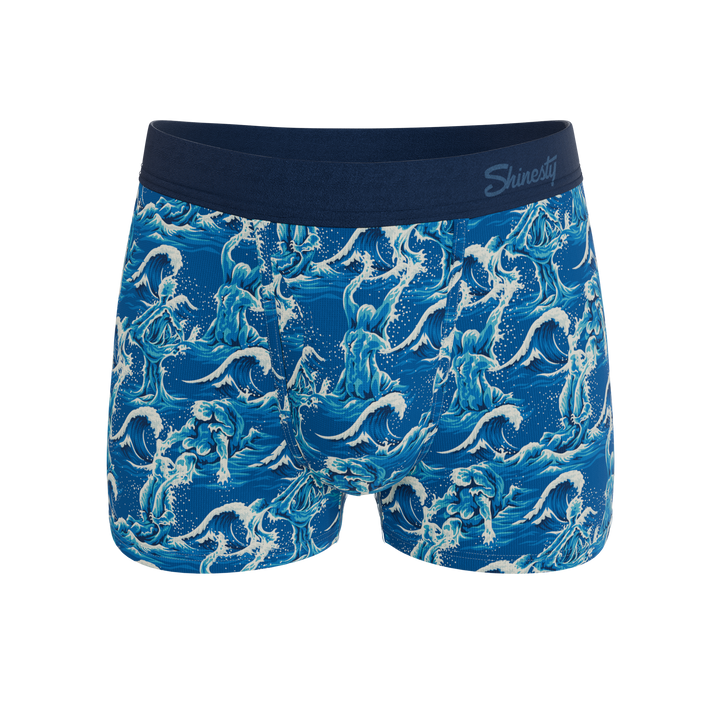 Shinesty The Slippery When Wet naughty wave Ball Hammock pouch trunks – men's wave print trunk underwear