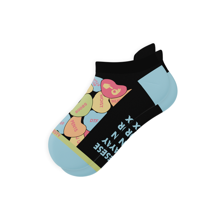 The Smooth Talker | Candy Hearts Heel Hammock™ Ankle Socks
