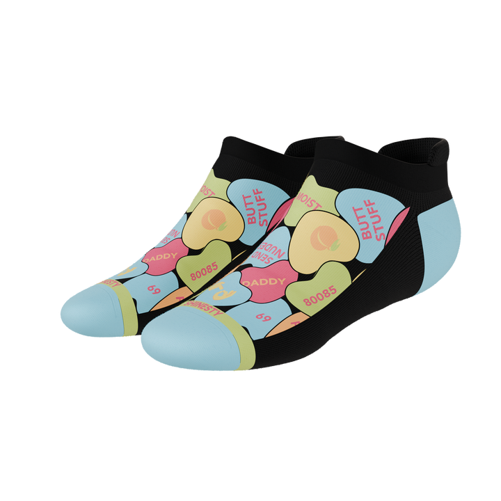 The Smooth Talker | Candy Hearts Heel Hammock™ Ankle Socks