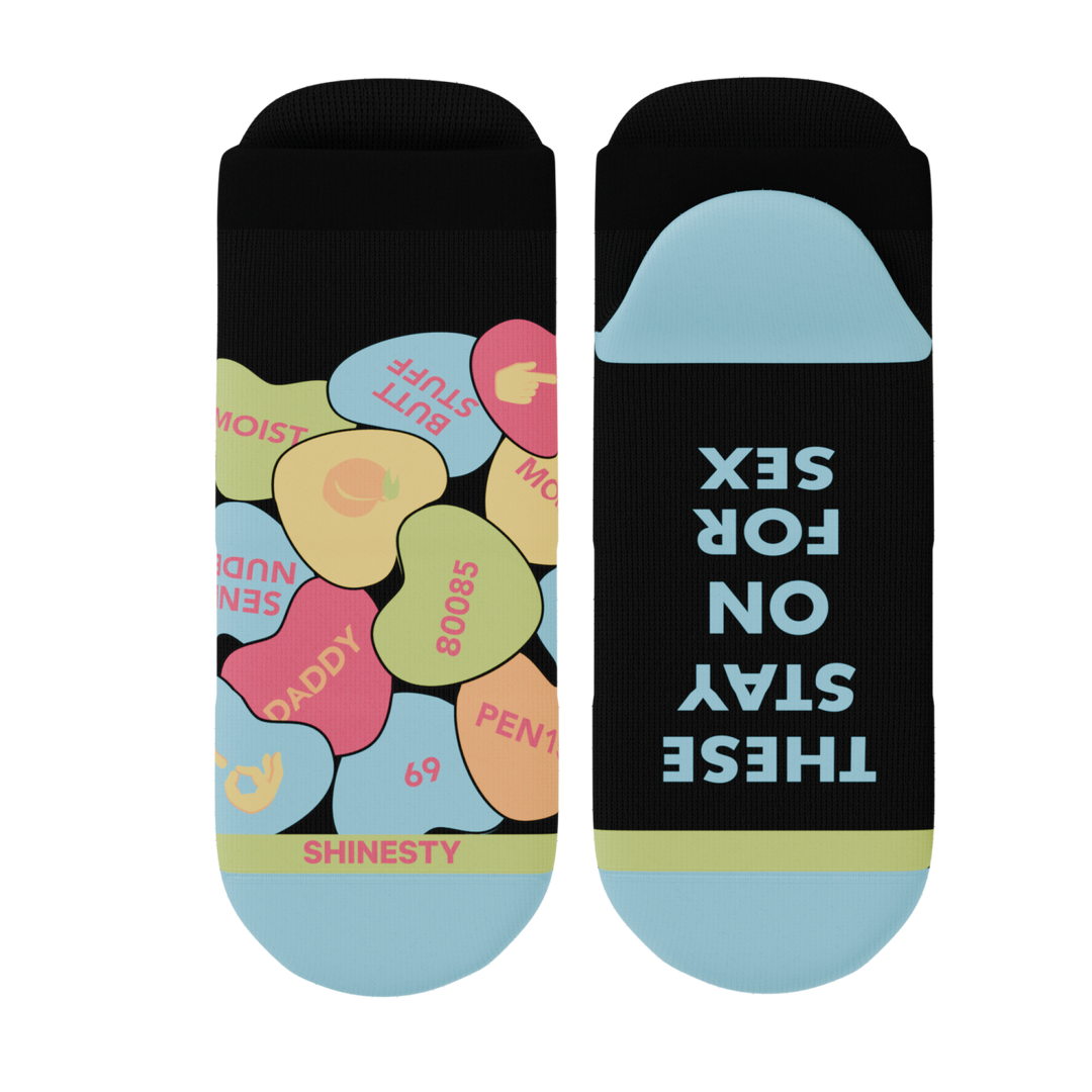 The Smooth Talker | Candy Hearts Heel Hammock™ Ankle Socks