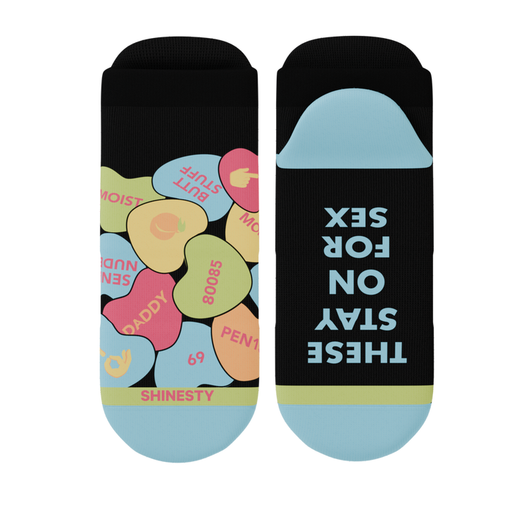 The Smooth Talker | Candy Hearts Heel Hammock™ Ankle Socks