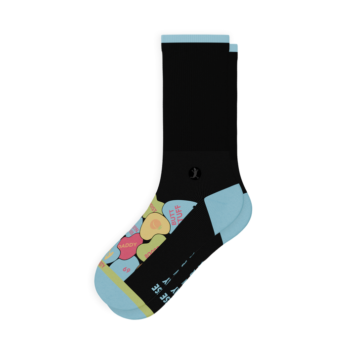 The Smooth Talker | Candy Hearts Heel Hammock™ Crew Socks