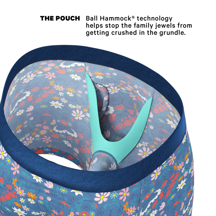 The Gardening Nips Busty Floral Ball Hammock® Pouch Underwear with Fly