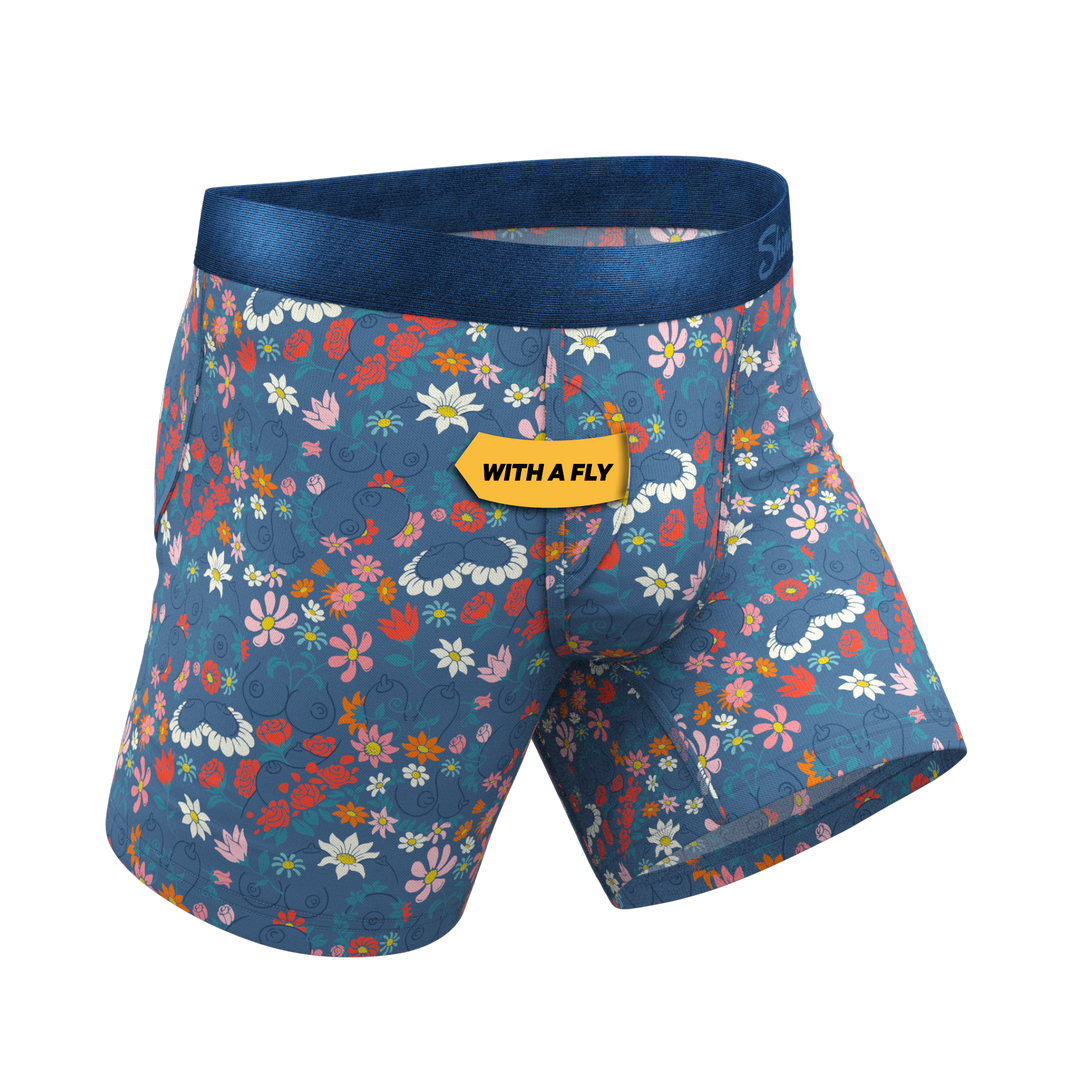 The Gardening Nips Busty Floral Ball Hammock® Pouch Underwear with Fly