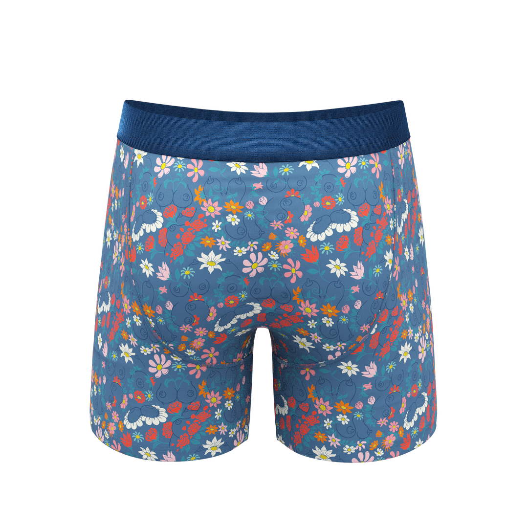 The Gardening Nips Busty Floral Ball Hammock® Pouch Underwear with Fly
