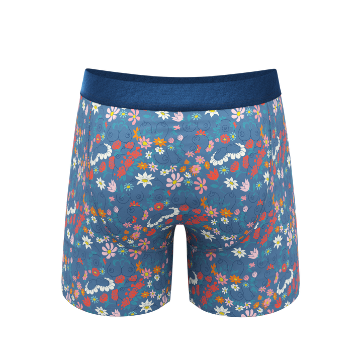The Gardening Nips Busty Floral Ball Hammock® Pouch Underwear with Fly