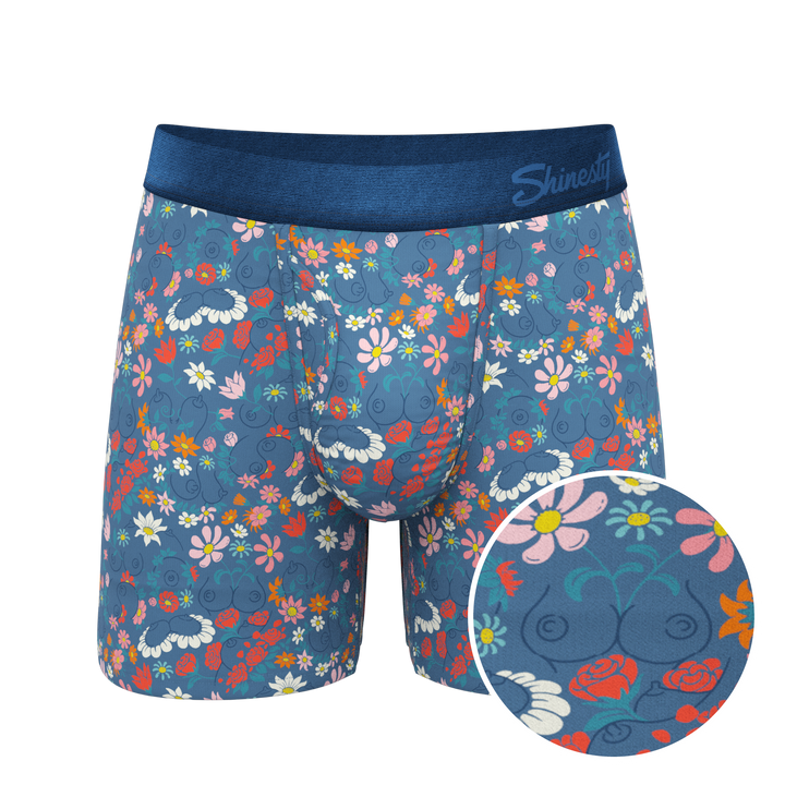 The Gardening Nips Busty Floral Ball Hammock® Pouch Underwear with Fly