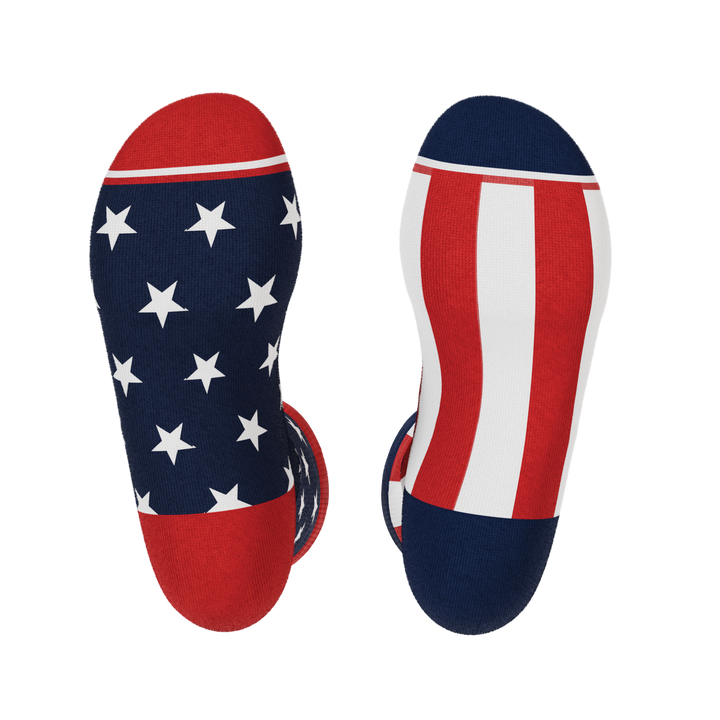 Shinesty The Socky Balboa American flag Heel Hammock crew socks – men's patriotic flag crew socks