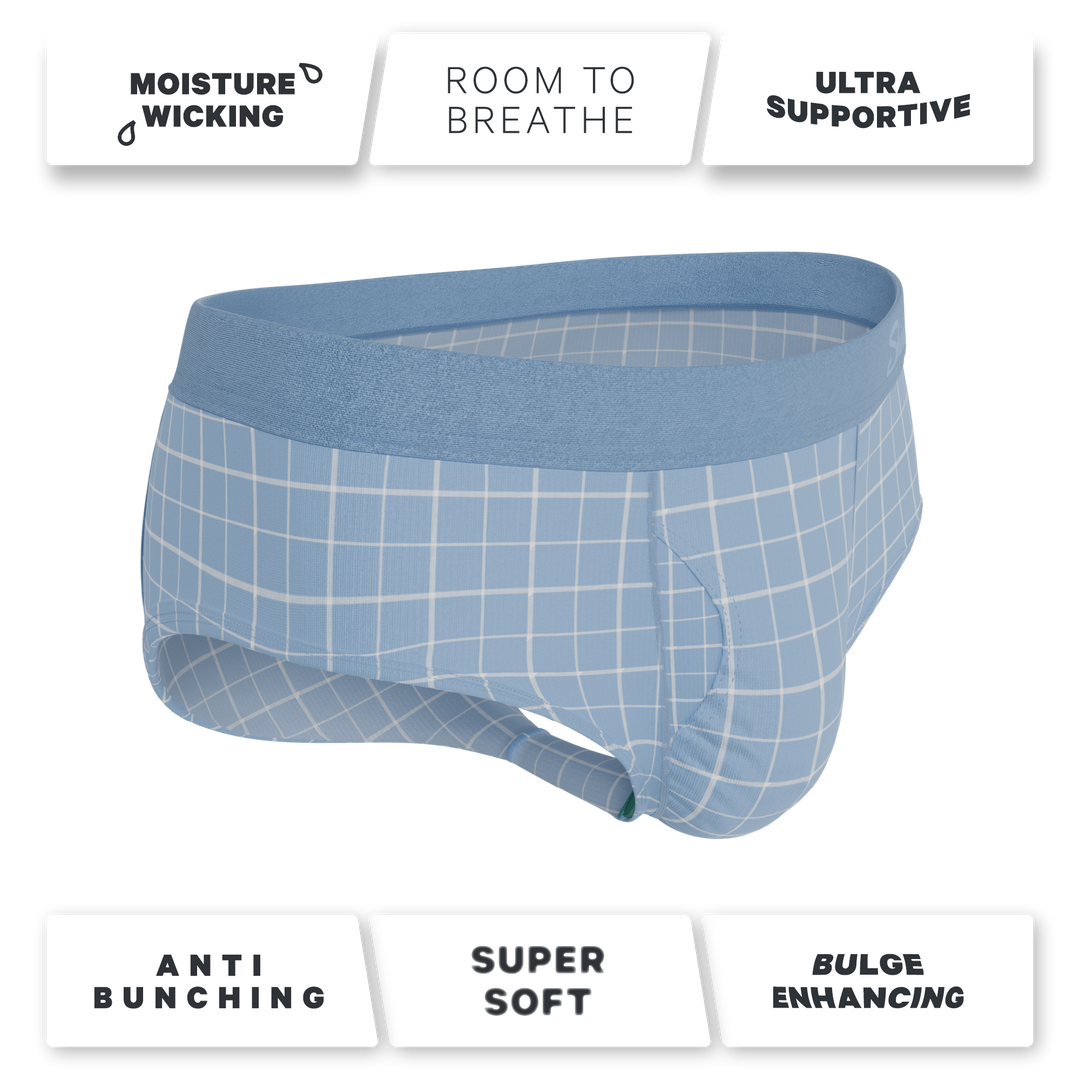 Men's Ball Hammock® Pouch Briefs - The Spick & Span - Blue Windowpane Plaid