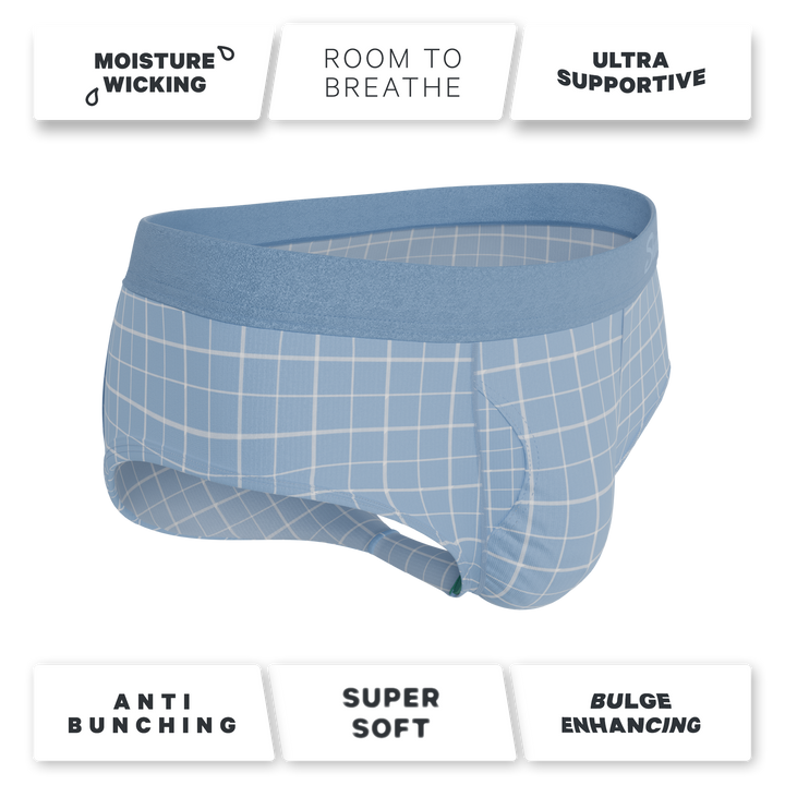 Men's Ball Hammock® Pouch Briefs - The Spick & Span - Blue Windowpane Plaid