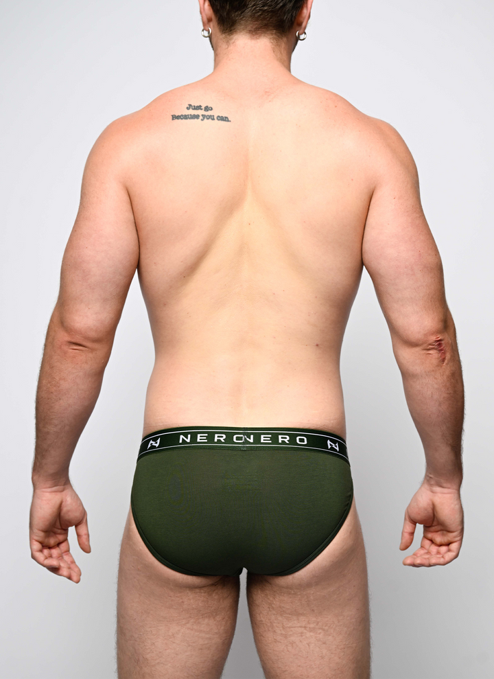 Nero New York Men's Sports Brief in verdanturf – bamboo cotton blend athletic brief
