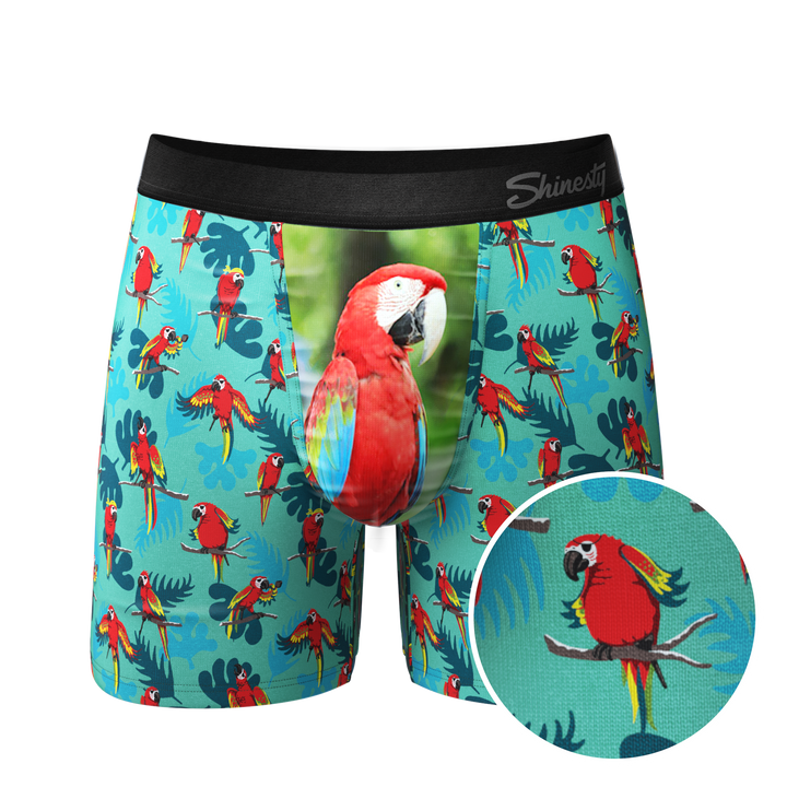 The Squawk Tease Tropical Parrot Underwear | Ball Hammock® Pouch Boxer Briefs