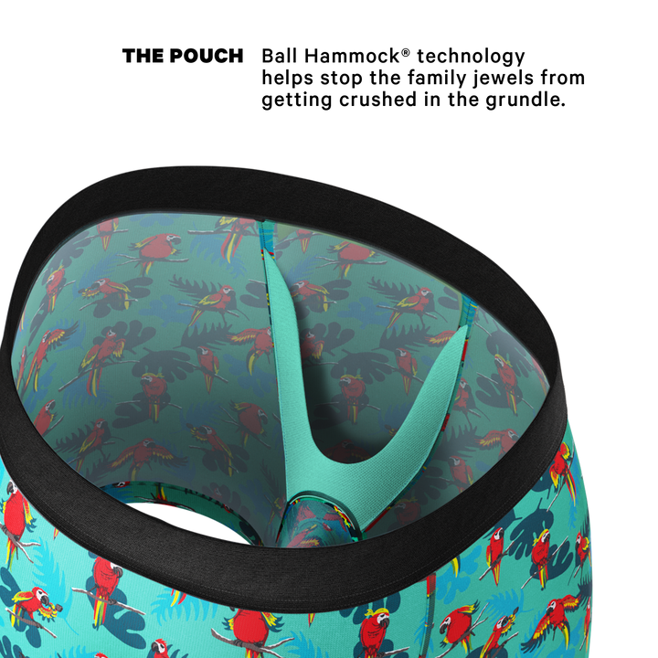 The Squawk Tease Tropical Parrot Underwear | Ball Hammock® Pouch Boxer Briefs
