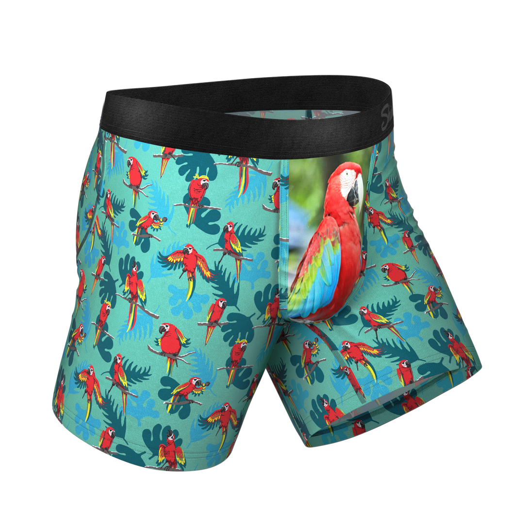 The Squawk Tease Tropical Parrot Underwear | Ball Hammock® Pouch Boxer Briefs