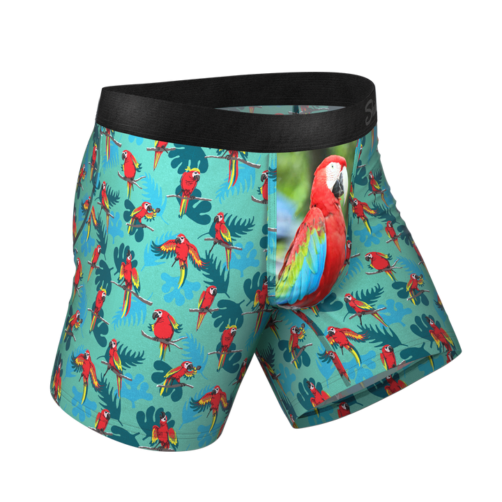 The Squawk Tease Tropical Parrot Underwear | Ball Hammock® Pouch Boxer Briefs