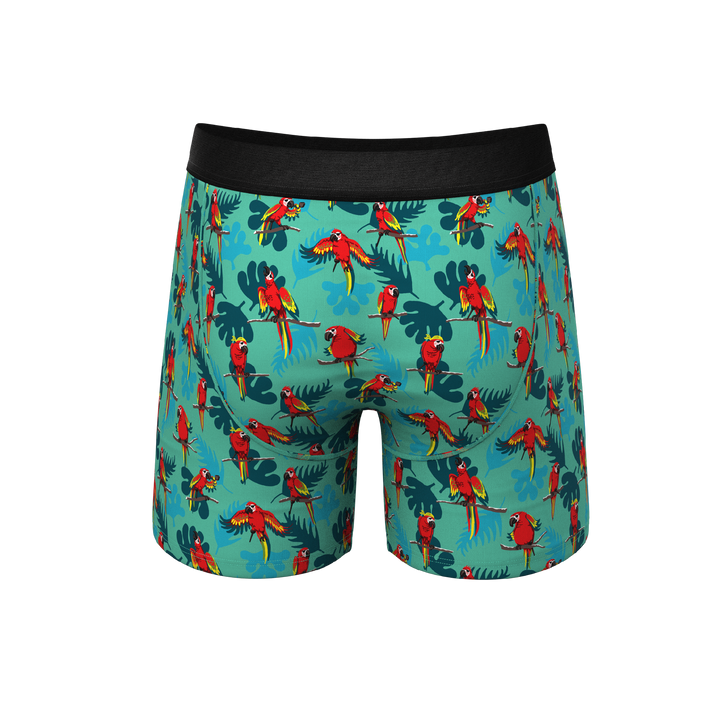 The Squawk Tease Tropical Parrot Underwear | Ball Hammock® Pouch Boxer Briefs