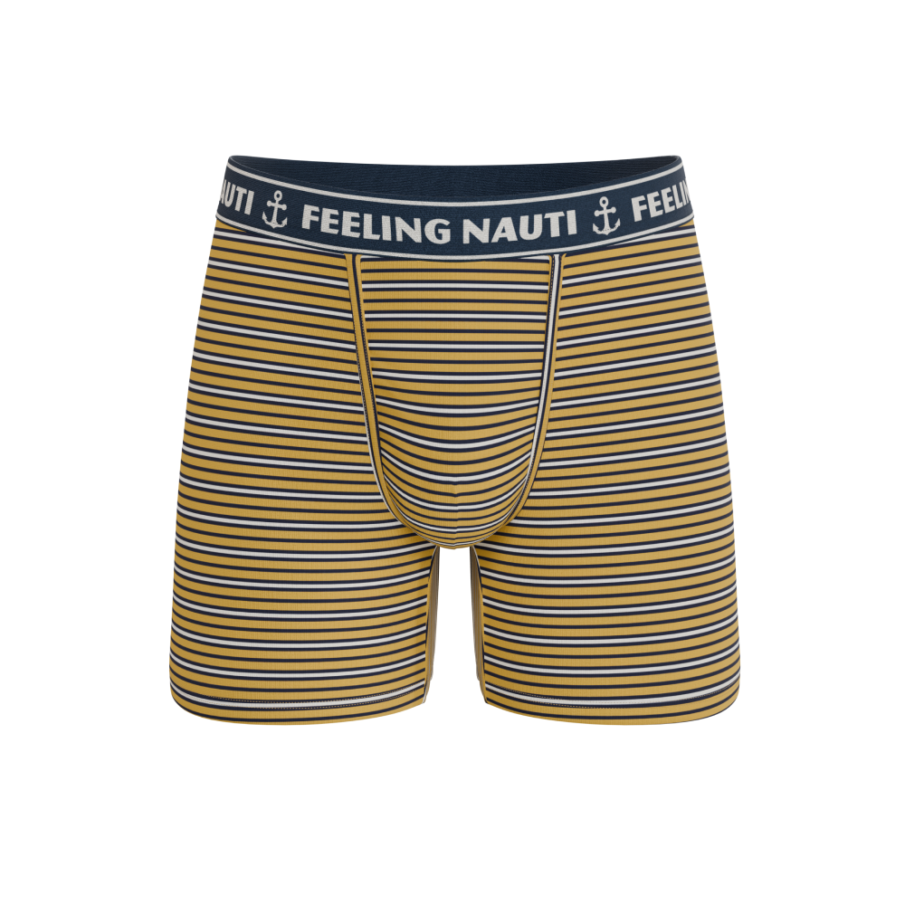 Shinesty The Regatta navy yellow terry Ball Hammock boxer – men's terry cloth boxer with Ball Hammock pouch