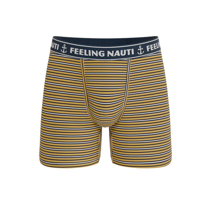 Shinesty The Regatta navy yellow terry Ball Hammock boxer – men's terry cloth boxer with Ball Hammock pouch