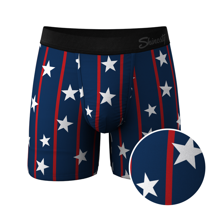 Stars & Stripes: USA Pinstripe Boxer Briefs with Ball Hammock® Pouch