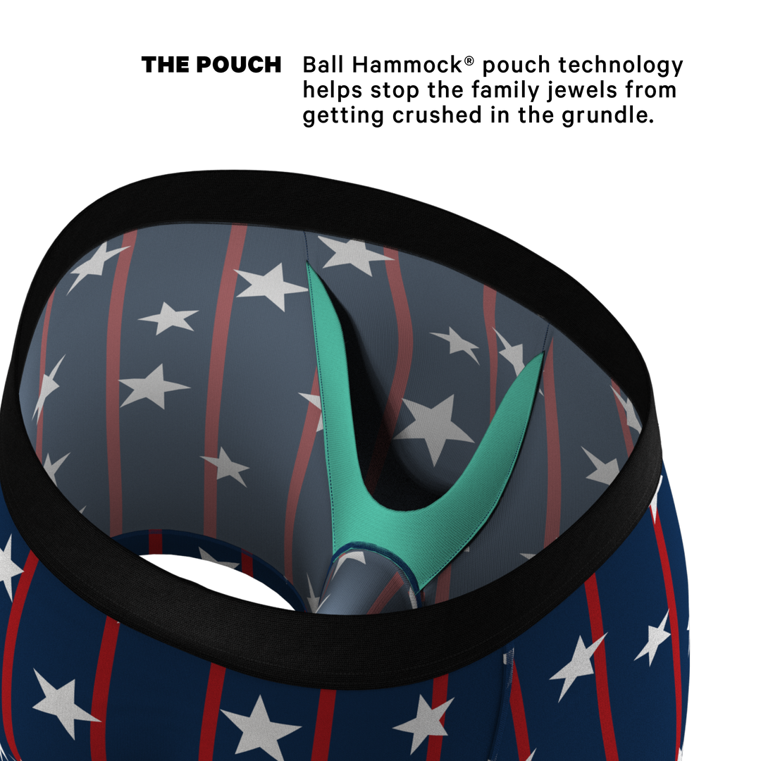Stars & Stripes: USA Pinstripe Boxer Briefs with Ball Hammock® Pouch