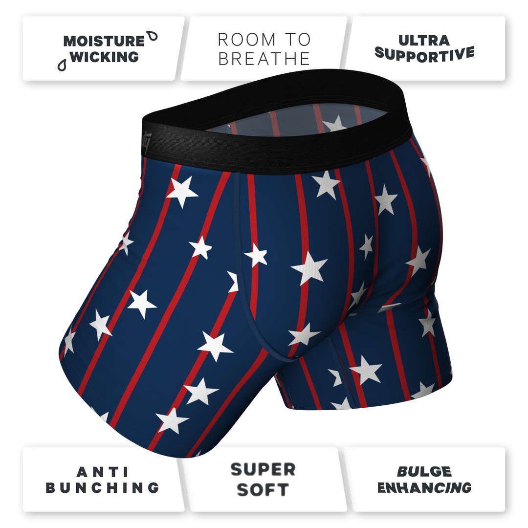 Stars & Stripes: USA Pinstripe Boxer Briefs with Ball Hammock® Pouch