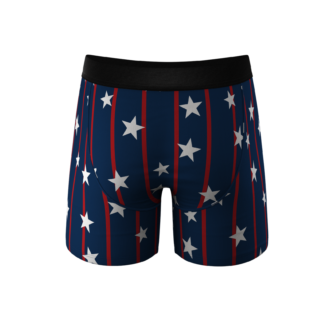 Stars & Stripes: USA Pinstripe Boxer Briefs with Ball Hammock® Pouch
