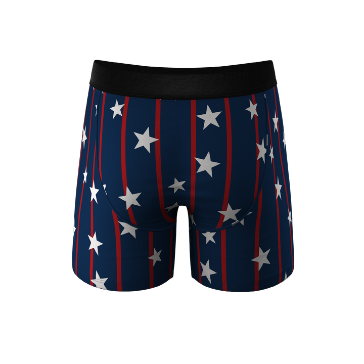 Stars & Stripes: USA Pinstripe Boxer Briefs with Ball Hammock® Pouch