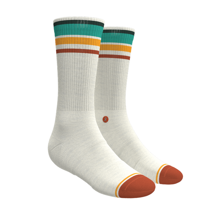 The Stellar | Retro Stripe Heel Hammock™ Crew Socks