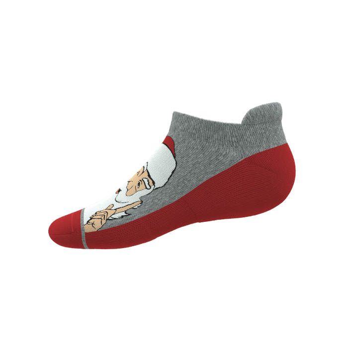 Shinesty The Stocking Santa Claus Heel Hammock ankle socks – men's Santa print holiday ankle socks
