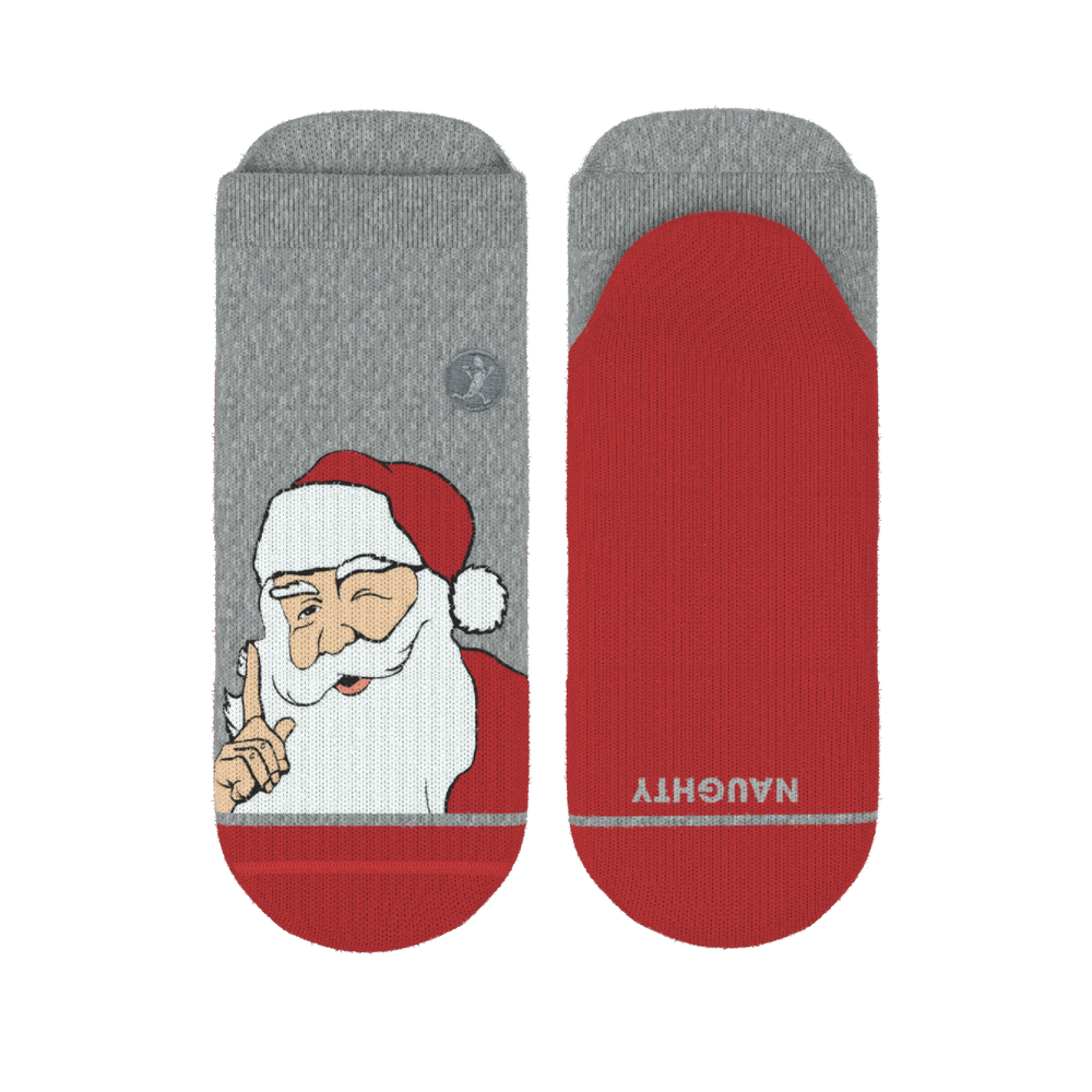Shinesty The Stocking Santa Claus Heel Hammock ankle socks – men's Santa print holiday ankle socks