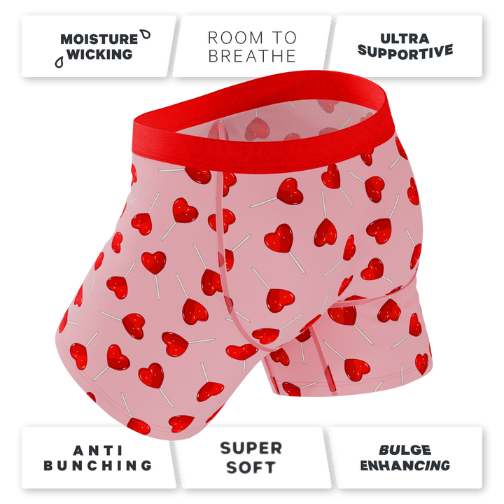 The Suckered In | Heart Lollipop Ball Hammock® Pouch Underwear With Fly