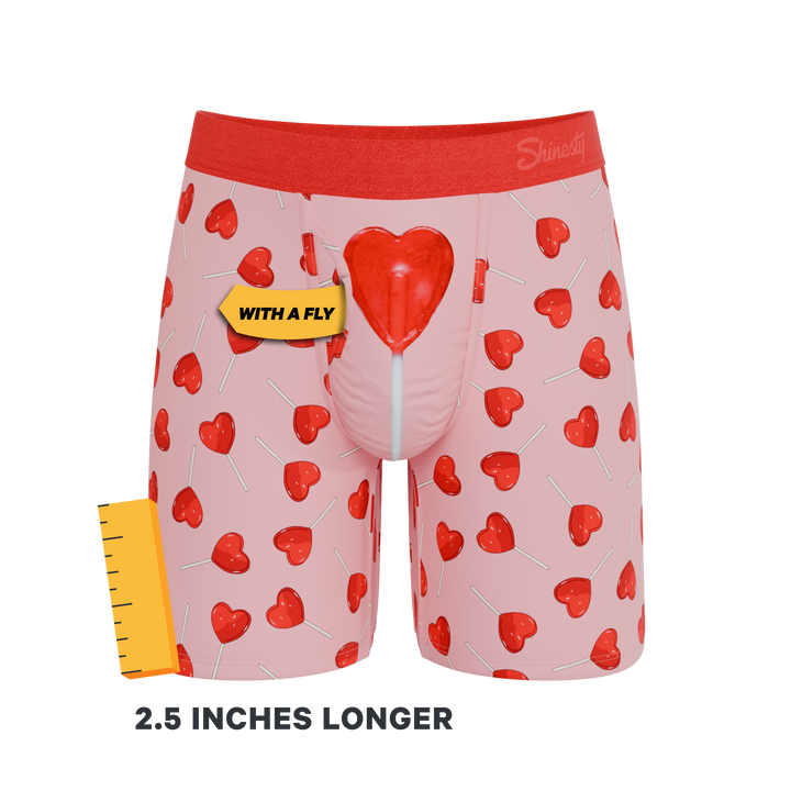 The Suckered In | Heart Lollipop Long Leg Ball Hammock® Pouch Underwear With Fly