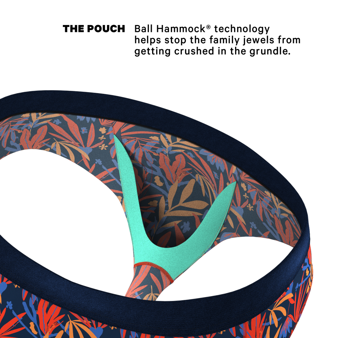 Shinesty "San Diego Sunrise" Tropical Foliage Briefs with Ball Hammock® Pouch