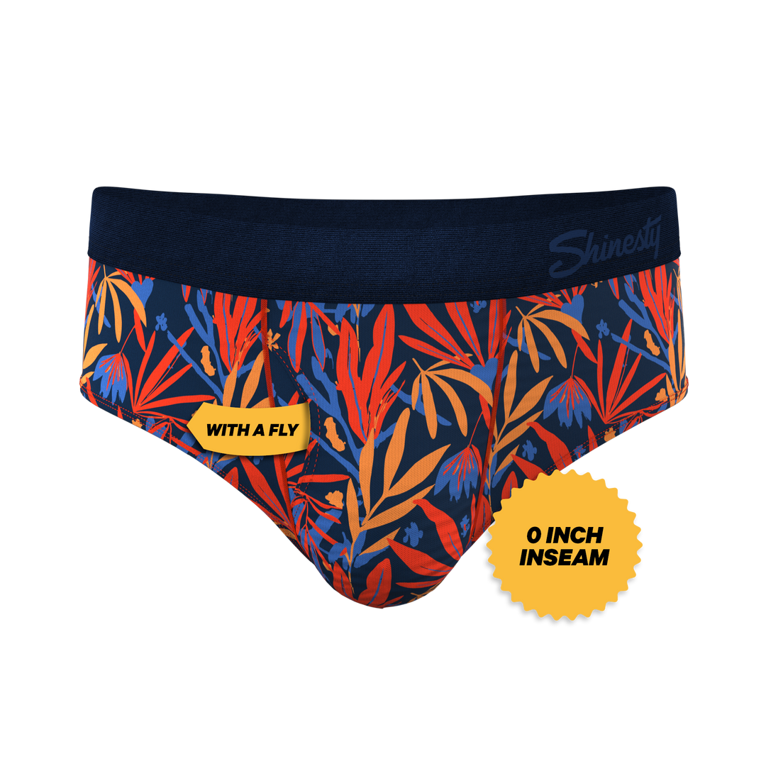 Shinesty "San Diego Sunrise" Tropical Foliage Briefs with Ball Hammock® Pouch