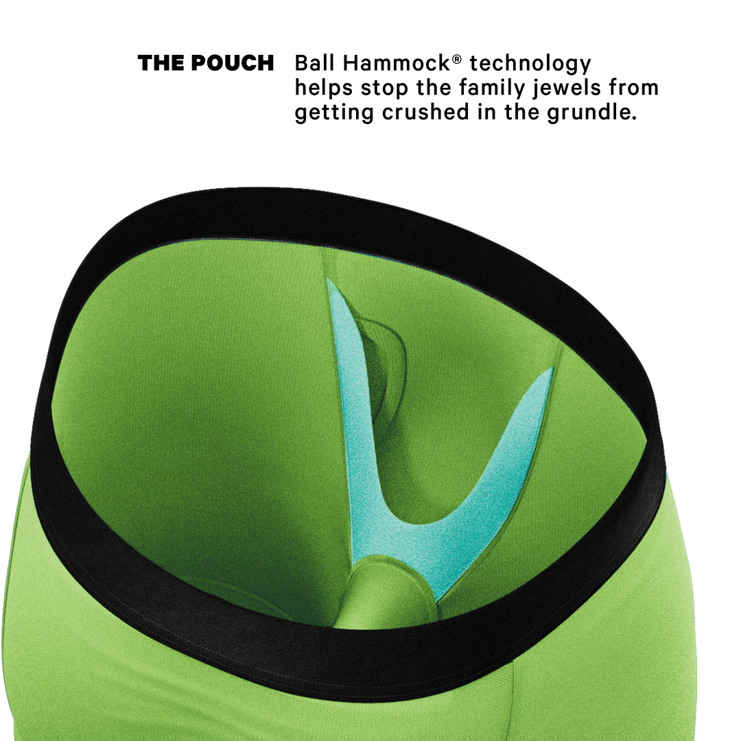 Supernova Bright Green Long Leg Boxer Briefs with Ball Hammock® Pouch & Fly