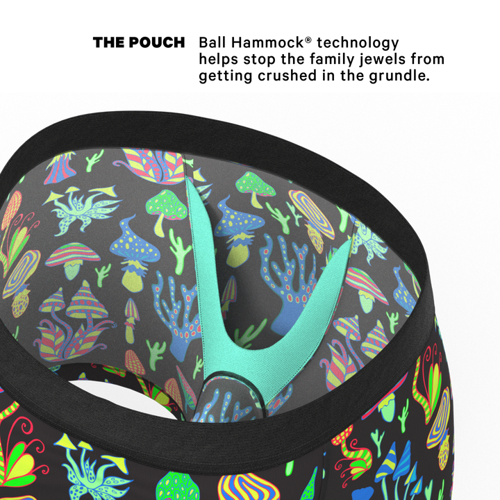 Shinesty "The Super Shroom" Neon Mushrooms Ball Hammock® Pouch Underwear
