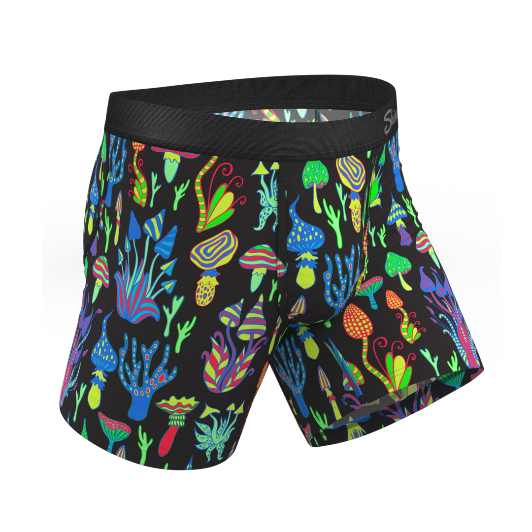 Shinesty "The Super Shroom" Neon Mushrooms Ball Hammock® Pouch Underwear