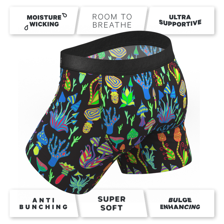 Shinesty "The Super Shroom" Neon Mushrooms Ball Hammock® Pouch Underwear